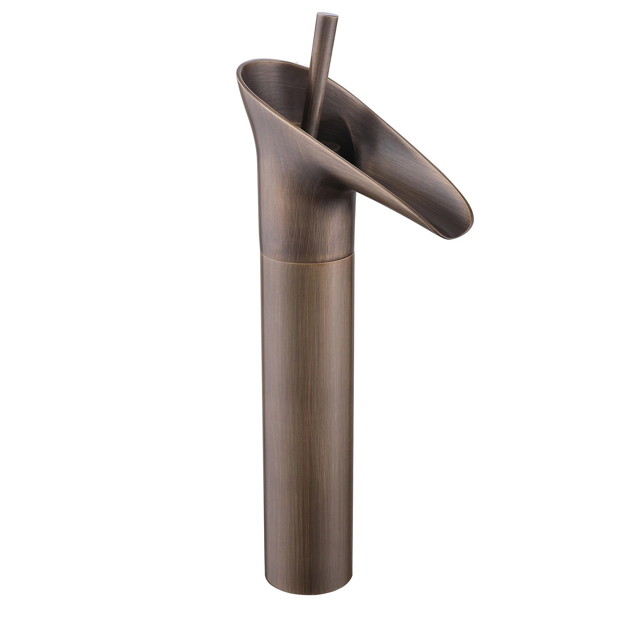 12.4"H Solid Brass Waterfall Single Handle Single Hole Bathroom Faucet