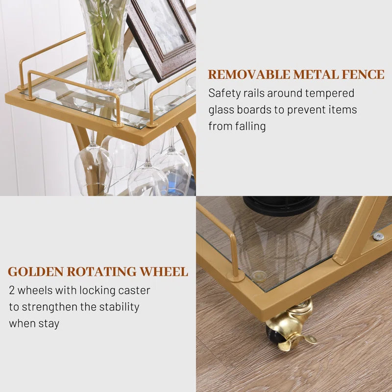 Forbin Metal Bar Cart