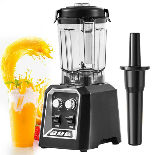 Professional Blender, Commercial Countertop Blenders, 68 Oz Glass Jar Blender Combo, Stainless Steel for Frozen Drinks