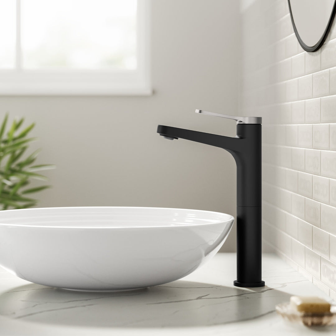 Indy Single Handle Vessel Bathroom Faucet with Pop up Drain