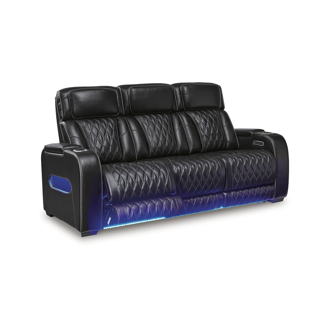 Boyington Black Power Reclining Sofa - 86"W X 38"D X 44"H
