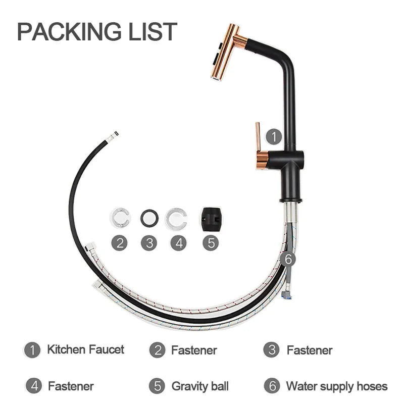 Kitchen Faucet with Pull down Sprayer, Cold & Hot Water Function