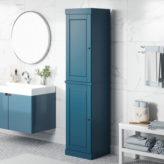 100% Solid Wood Bathroom Storage Cabinet, Adjustable Shelves, 16.5" Wide, 35.75" Tall