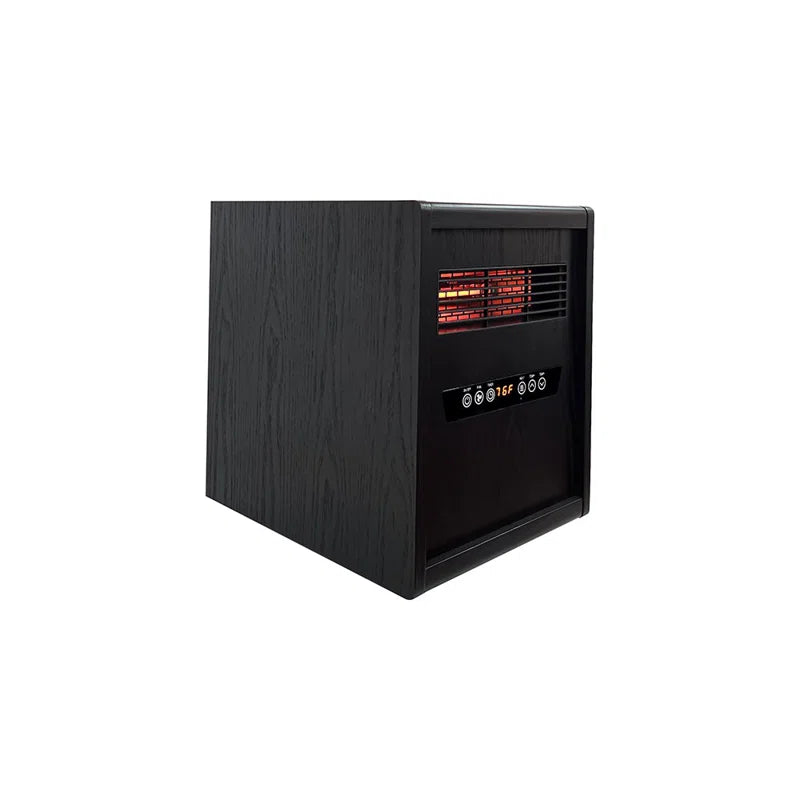 Portable Rolling Infrared Space Heater with LED Touchscreen W/ Remote, Light Oak Wood