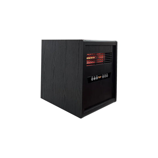 Portable Rolling Infrared Space Heater with LED Touchscreen W/ Remote, Light Oak Wood