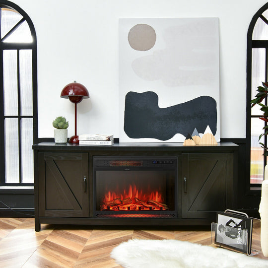 59'' Fireplace TV Stand W/ 25'' 1350W Electric Fireplace Heater