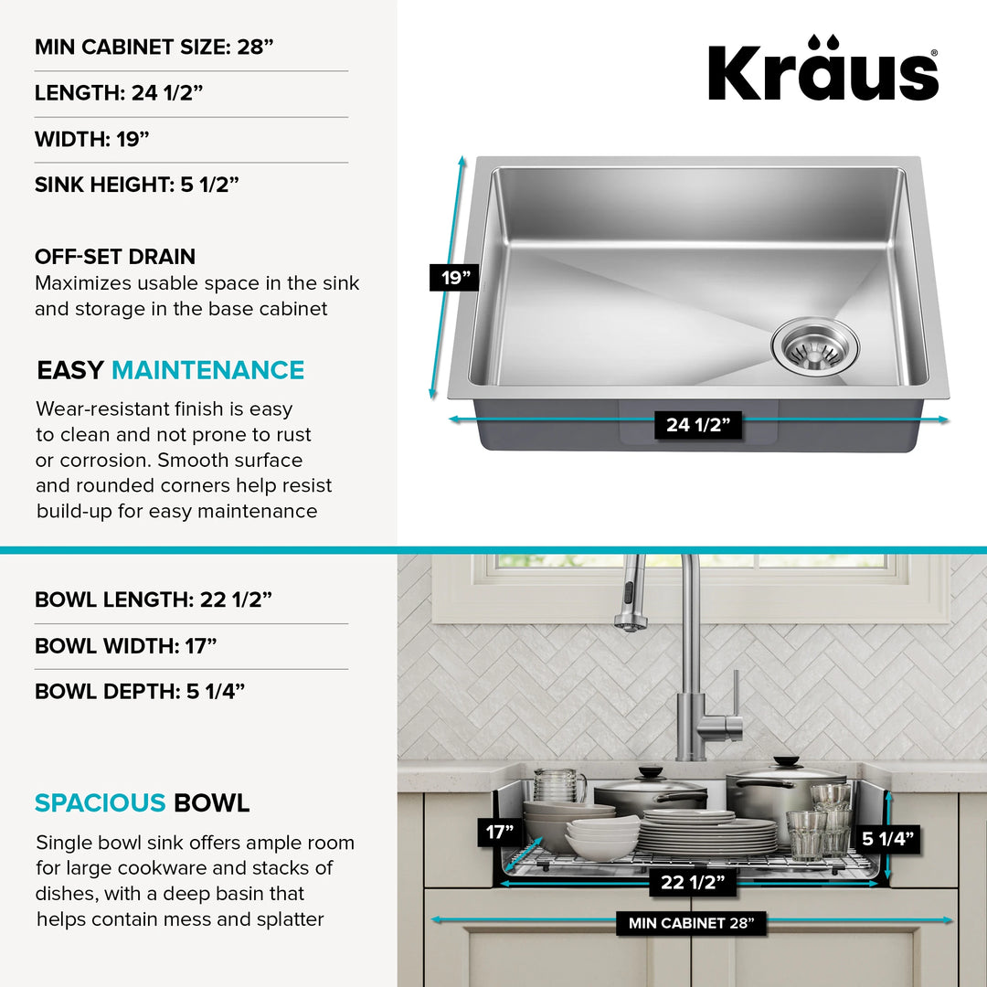 Fairlane Undermount 18 Gauge Stainless Steel Kitchen Sink