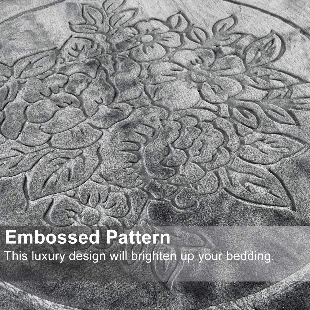 Embossed Floral Bed Blanket 85"X95" - 9Lbs