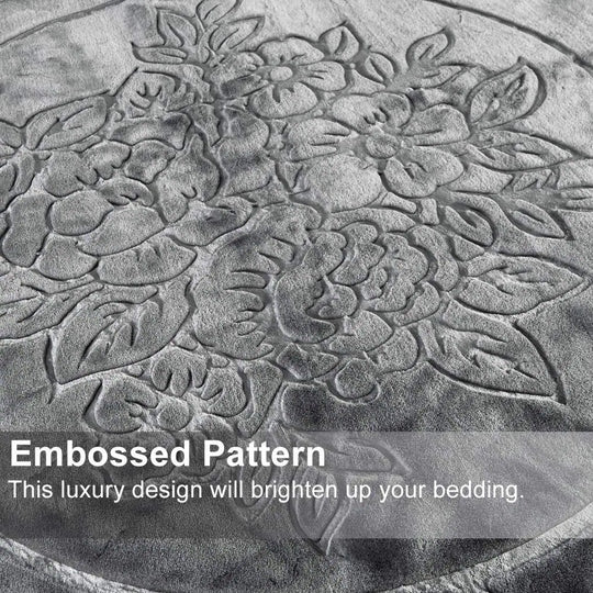 Embossed Floral Bed Blanket 85"X95" - 9Lbs