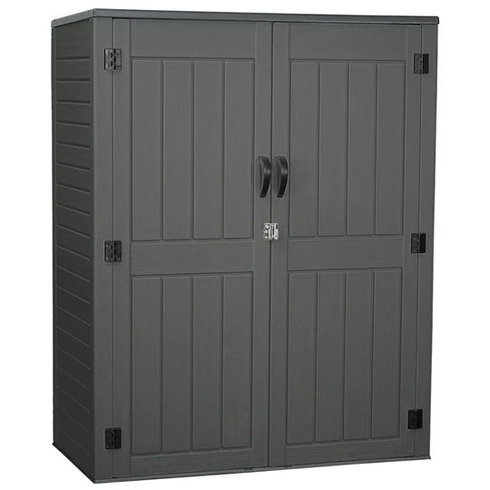 Vertical Resin Storage Shed, 60 Cuft Garden Tool Sheds & Outdoor Storage, Plastic Outdoor Storage Cabinet Waterproof, 5.6 X 2.3 Ft Backyard outside Lawn Mower Storage Shed,