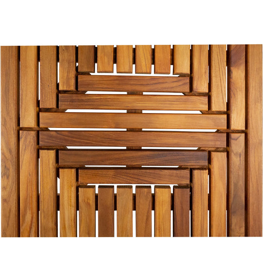 Teak Oiled Double Framed Shower/Bath Mat 39" X 19"