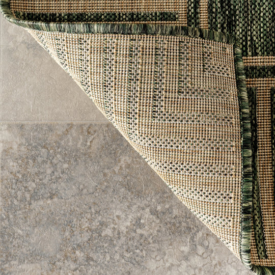 Leah Classic Bordered Indoor/Outdoor Area Rug