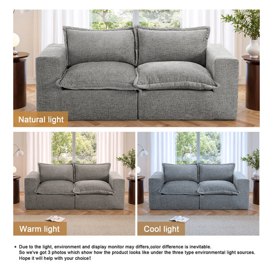 No Assembly Chenille Modular Sectional Sofa Comfy Cloud Couch