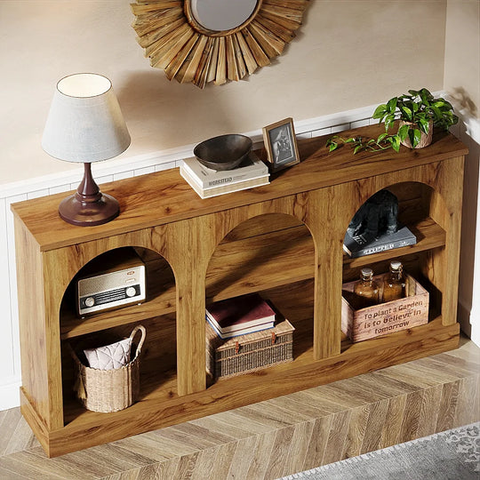 Farmhouse TV Stand for Tvs up to 65 Inches, Farmhouse Entertainment Center with Storage