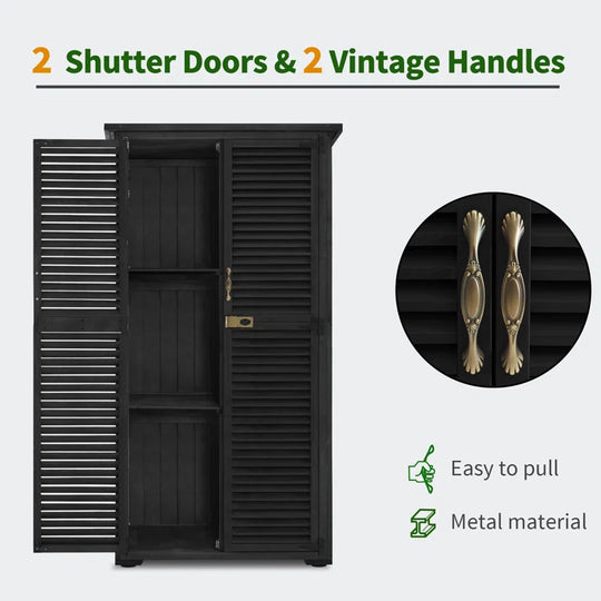 Outside Garden Tool Shed with 2 Doors