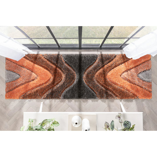 San Francisco Luz Geometric Modern Carved Shag Area Rug