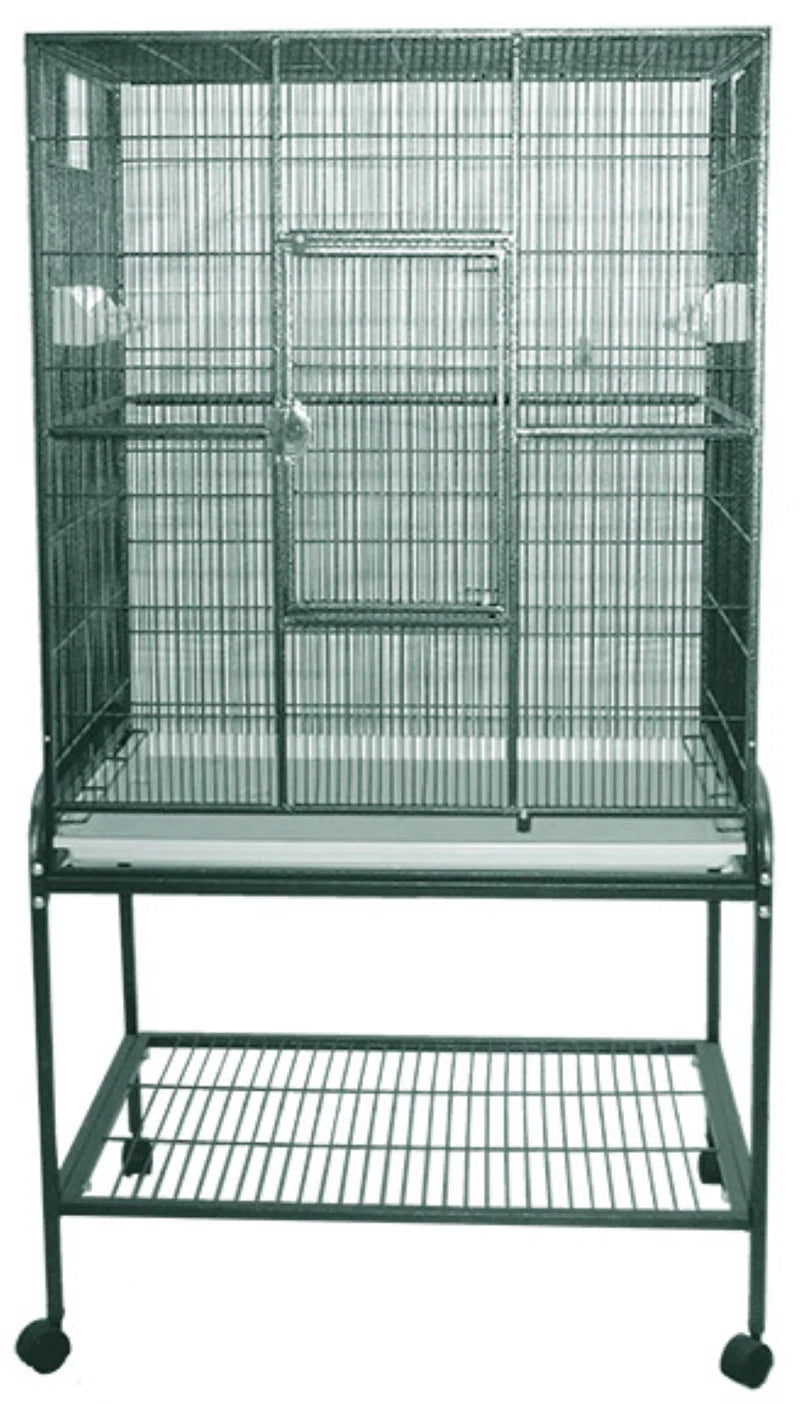 Clyde 62.25'' Iron Flat Top Floor Bird Cage with Wheels