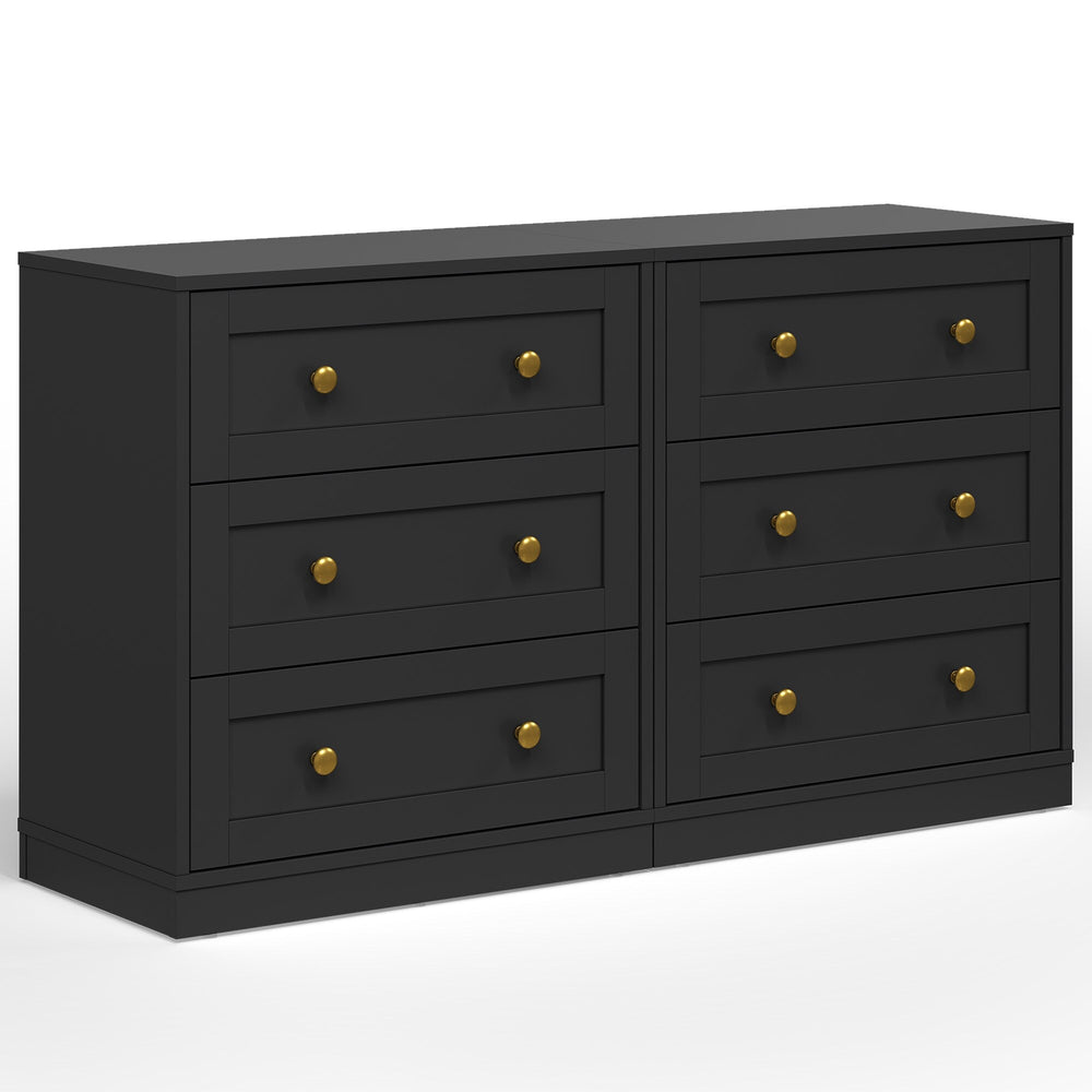 Set of 2 Modern Nightstands with 3 Drawers