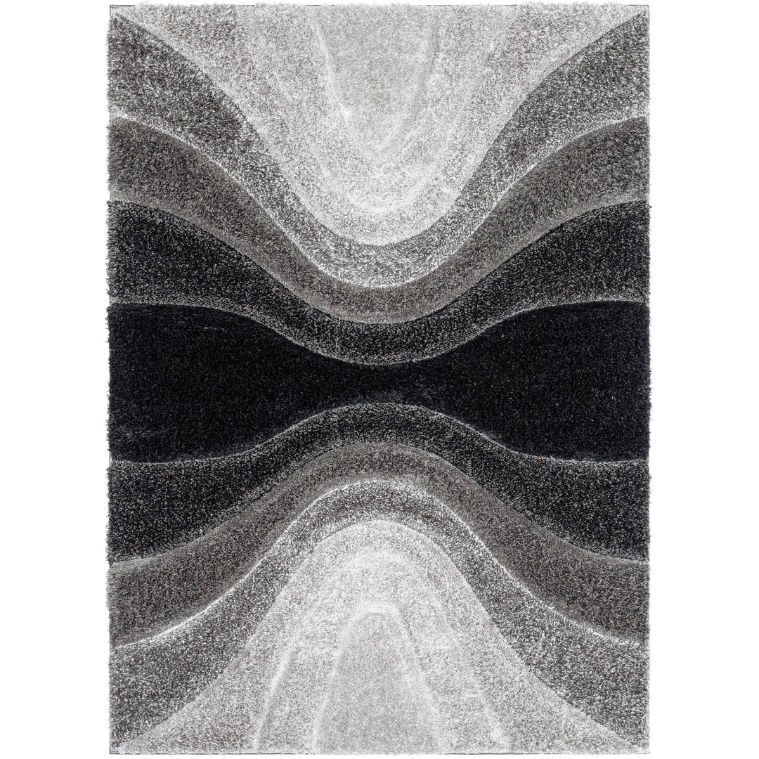 San Francisco Luz Geometric Modern Carved Shag Area Rug