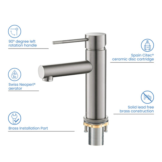 Luxury Single Hole Bathroom Faucet