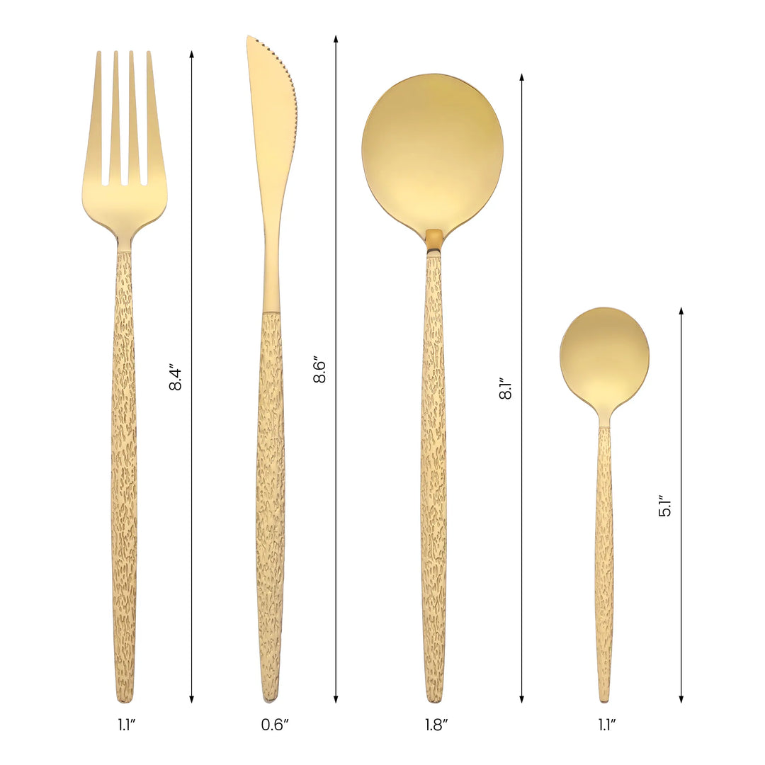 24 PCS Silverware Set, Stainless Steel Flatware with Knife, Spoons and Fork, Mirror Polished Cutlery Serving Utensils Set