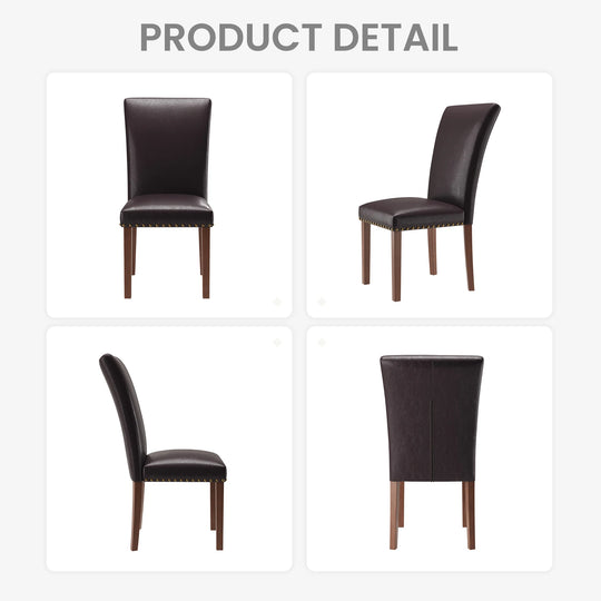 RENEWLINE Dining Chairs, Fabric with Nailhead Trim and Wood Legs
