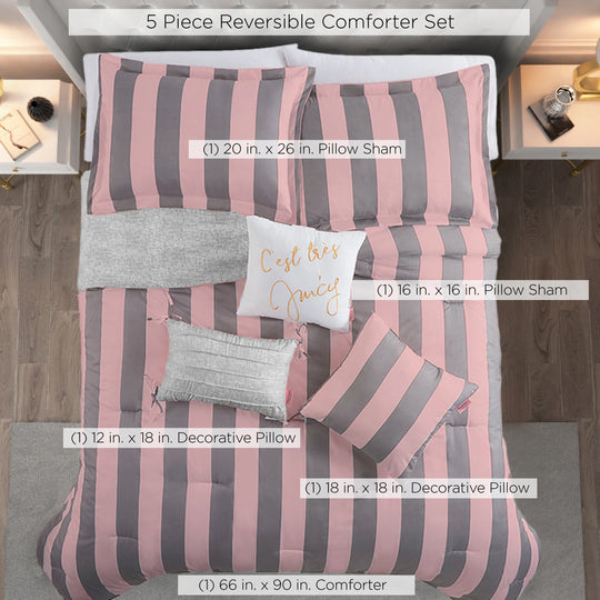 Juicy Reversible Cabana Stripe Bedding Set