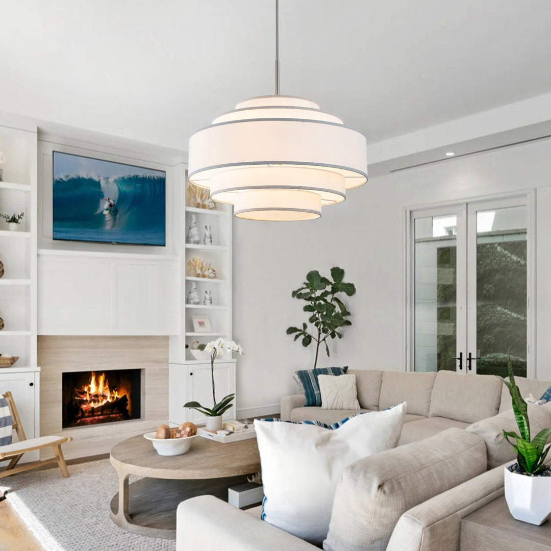 Getledel 30 In. 7-Light Dimmable Tiered Drum Chandelier