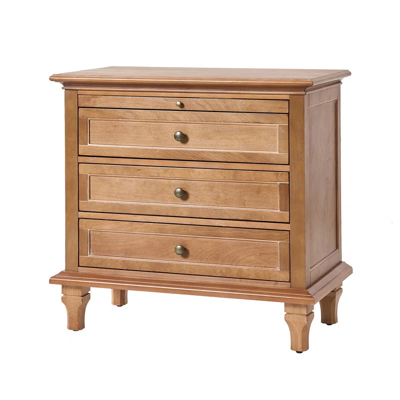 Arthelia Traditional 28.37''W 3-Drawer End Table with Charging Station and Pull-Out Shelf