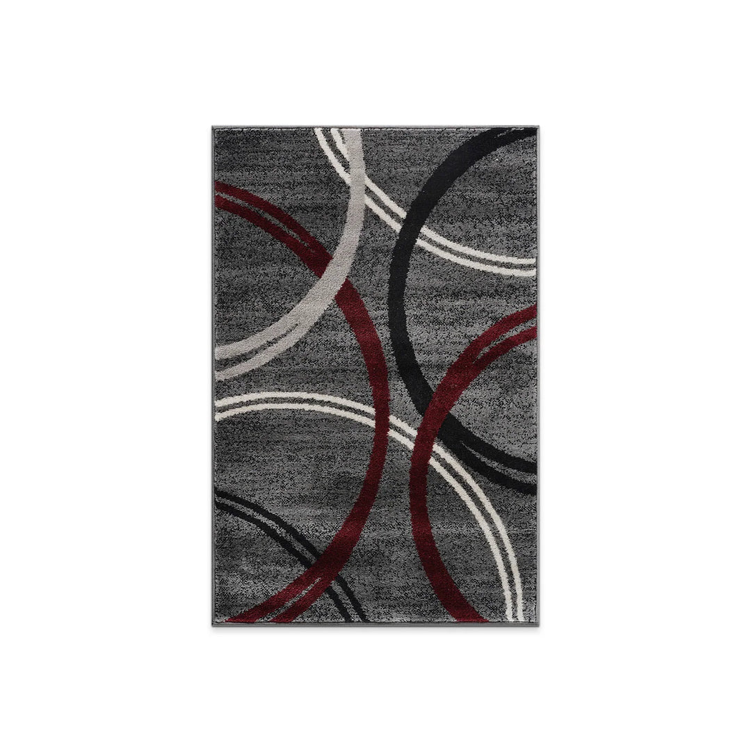 Contemporary Abstract Circles Design Area Rug