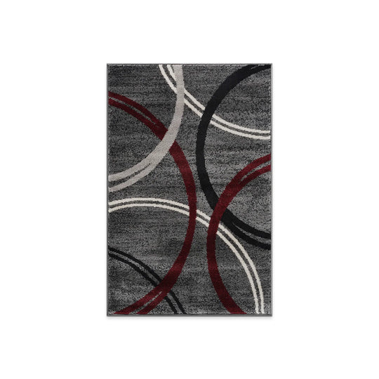 Contemporary Abstract Circles Design Area Rug