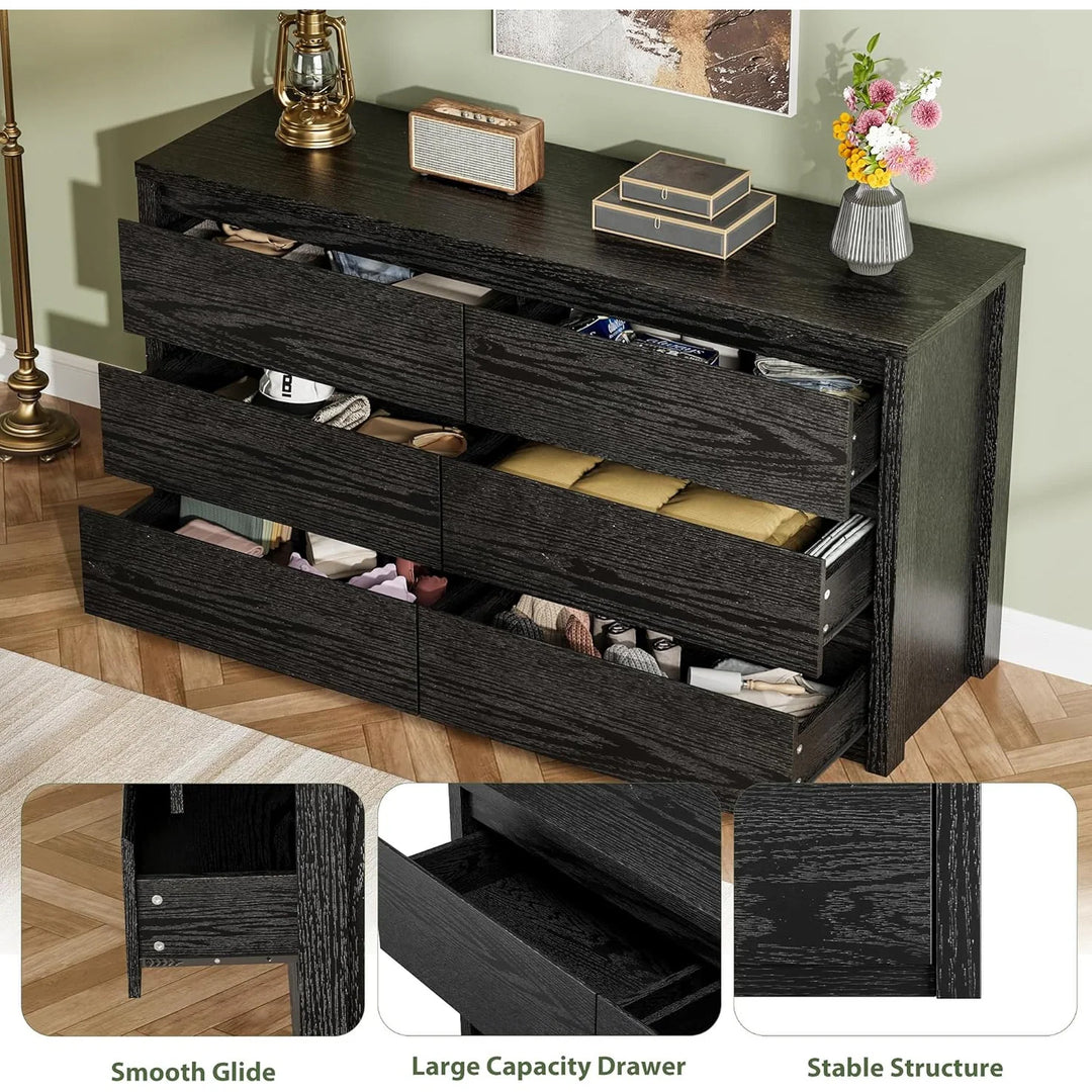 7-Drawer Dresser for Bedroom,Wide Wood Chest with Handle-Free Design,Modern Storage Cabinet for Living Room or Entryway