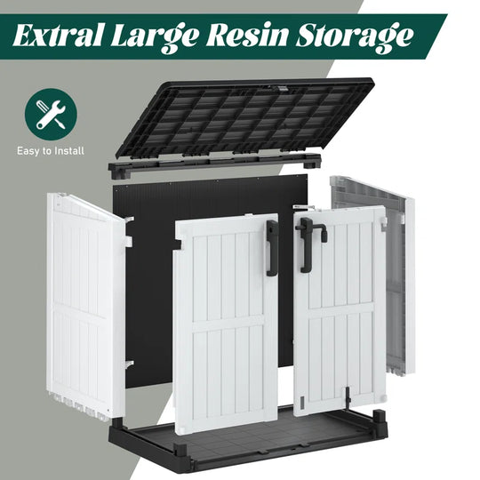 51.1''W Outdoor Resin Horizontal Storage Shed-280 Gallon