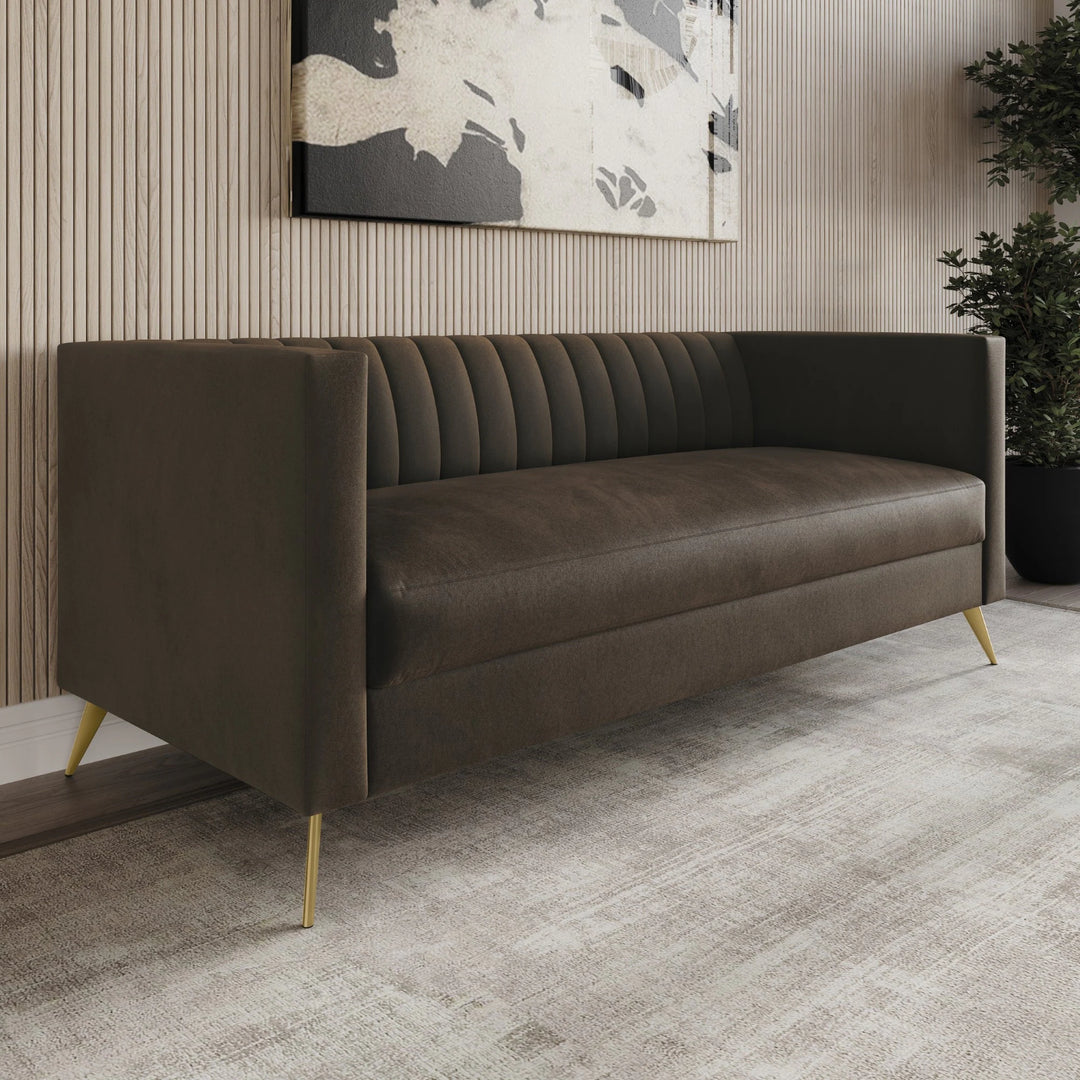 Clayfell Weiss Velvet Square Arm Chair/ Loveseat/ Sofa