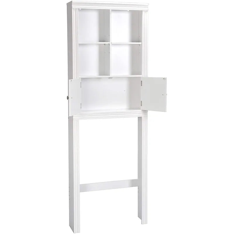 Spirich Home Bathroom Shelf over the Toilet with 4 Cubbies, Bathroom Cabinet Organizer over Toilet, Space Saver Cabinet Storage