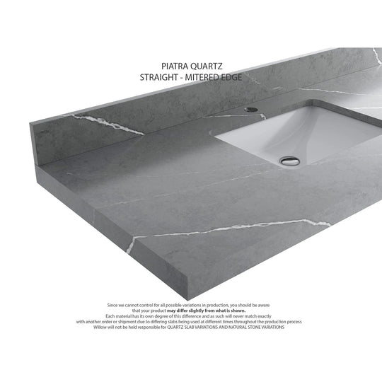 Willow Collection 84 in W X 22 in D X 36 in H Boston Double Bowl Sink Bathroom Vanity with Countertop