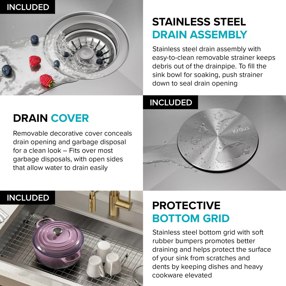 Kore Workstation Drop-In Stainless Steel Kitchen Sink