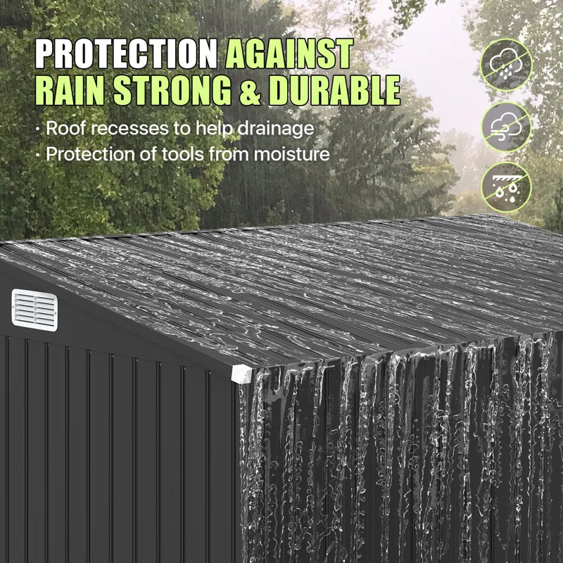 7 Ft. 6 In. W X 3 Ft. 8 In. D Metal Lean-To Storage Shed