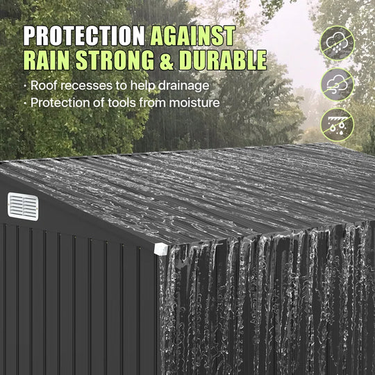 7 Ft. 6 In. W X 3 Ft. 8 In. D Metal Lean-To Storage Shed