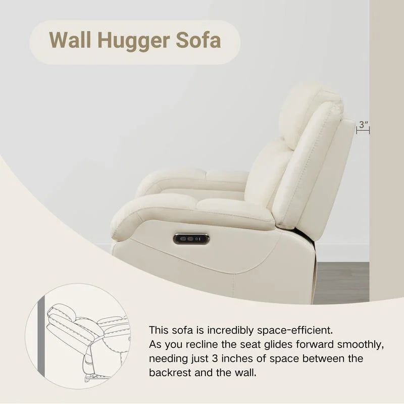 Hadlee Genuine Leather Reclining Sofa with Multi-Function Console.