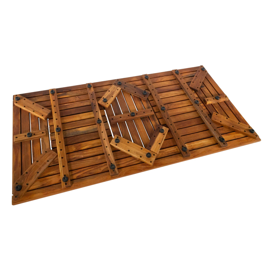 Teak Oiled Double Framed Shower/Bath Mat 39" X 19"