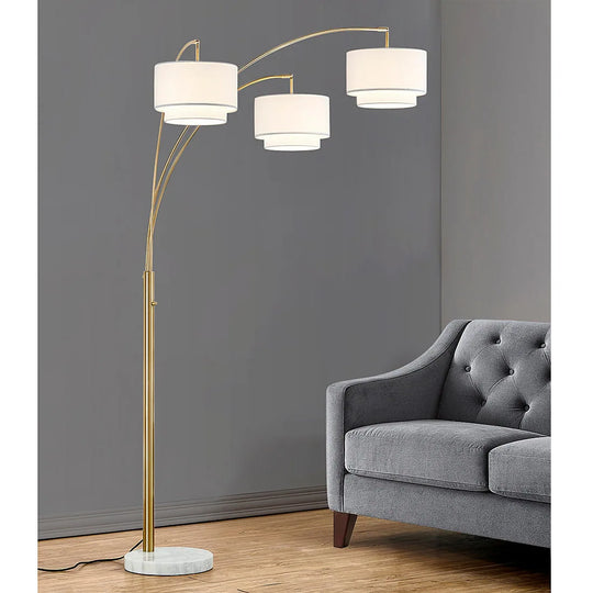 Broadway 3-Light 4-Way Switch Arch Floor Lamp