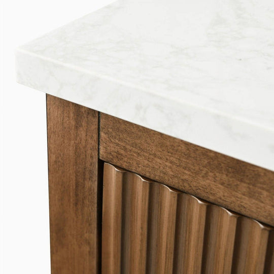 72" Double Sink Bathroom Vanity Cabinet with Engineered Marble Top