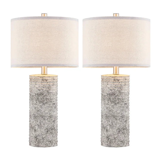 23.75" Glazed Ceramic Table Lamp Set with LED Bulbs (Set of 2) - W12" * H23.75"