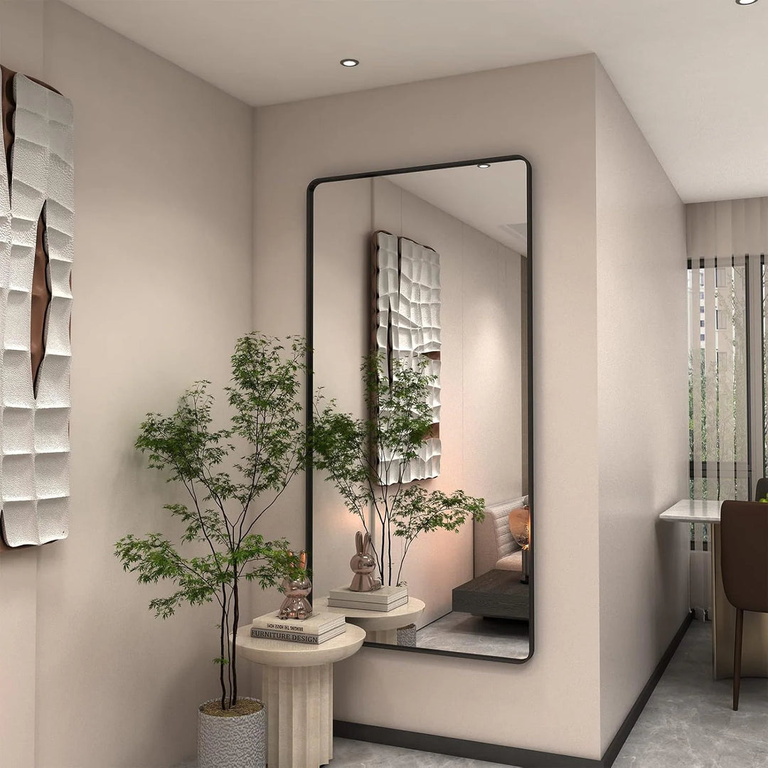 Aluminum Alloy Framed French Cleat Mounted Tempered Glass Wall Vanity Mirror