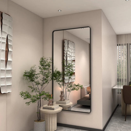 Aluminum Alloy Framed French Cleat Mounted Tempered Glass Wall Vanity Mirror