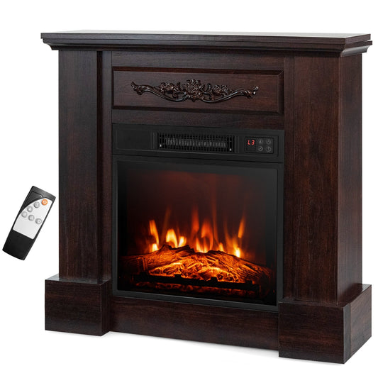 32" Electric Fireplace Mantel TV Stand Space Heater W/Remote - See Details