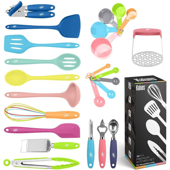 Cooking Utensil Set, 24 Piece Silicone Kitchen Tools