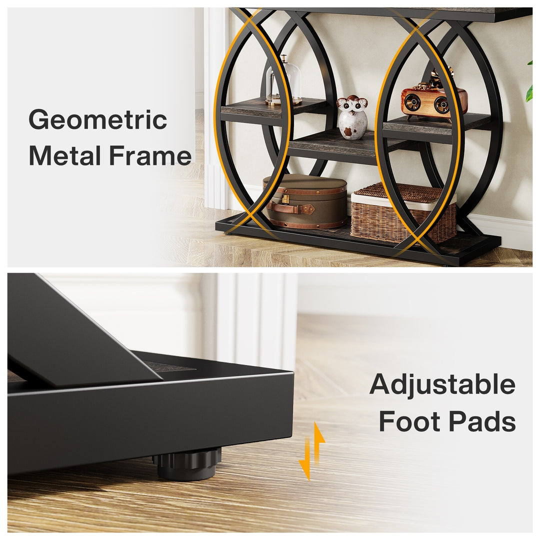 39.4" Console Table, 4-Tier Sofa Table Entryway Table for Small Spaces