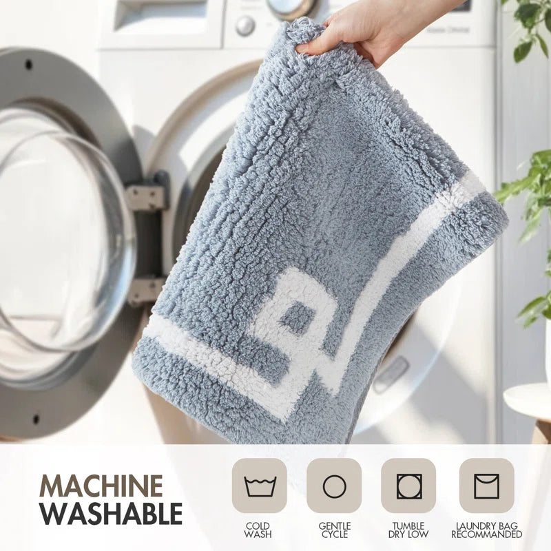 Evan 100% Cotton Tufted Bath Rug with Non-Slip Backing